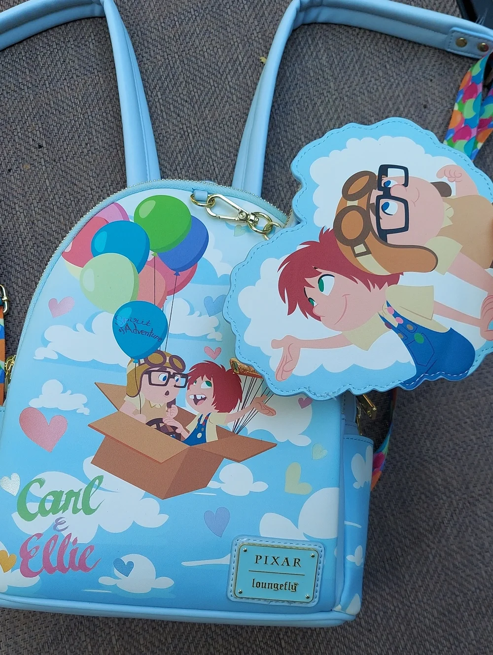 Pixar Carl & Ellie Light Blue Kids Mini Backpack